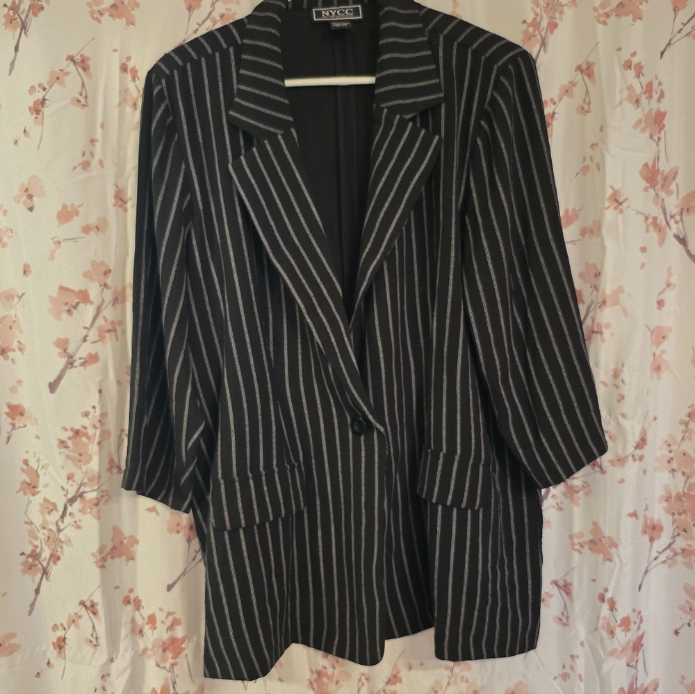 Women's Black Striped Jacket